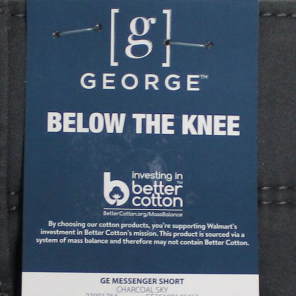 NWT George Men’s Charcoal Sky Below the Knee Messenger Or Cargo Style Shorts - Picture 3 of 13